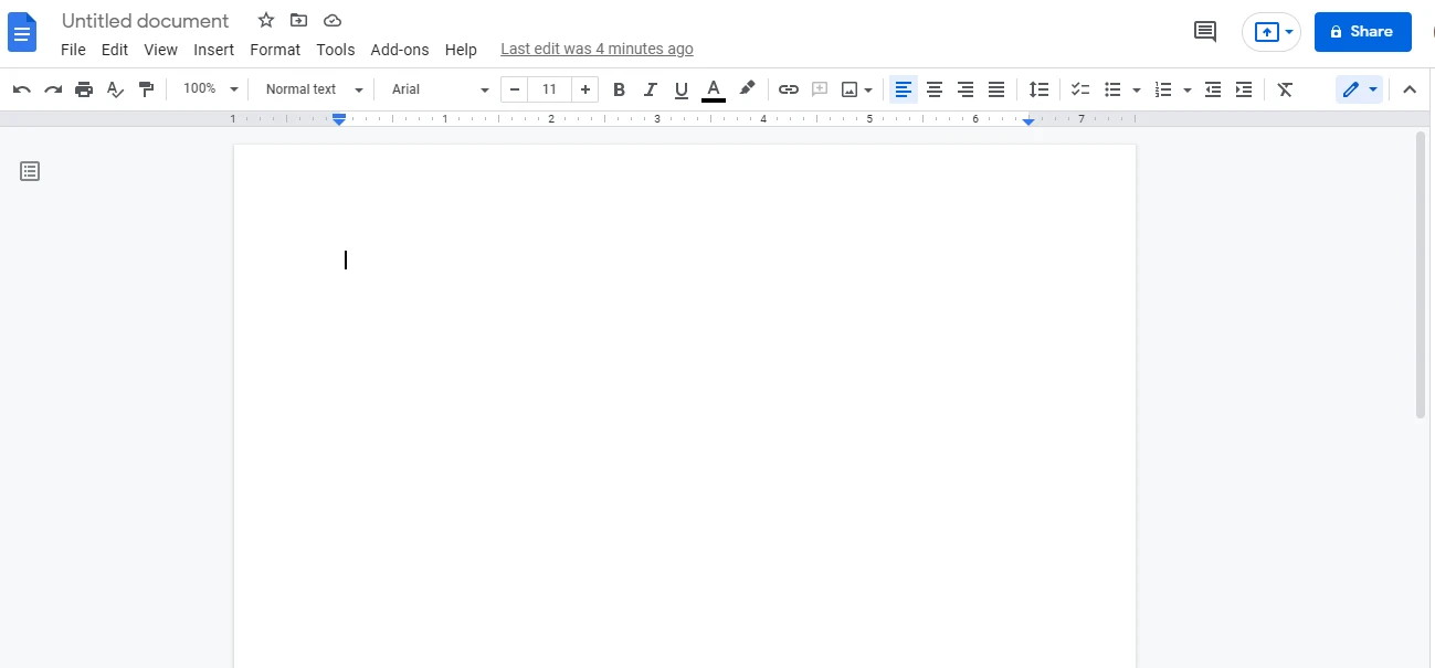 Open a document in Google Docs