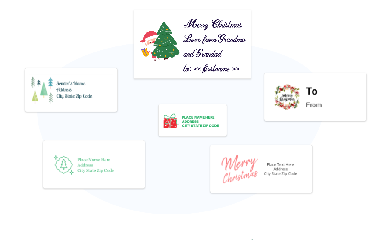 Christmas Labels in Google Docs
