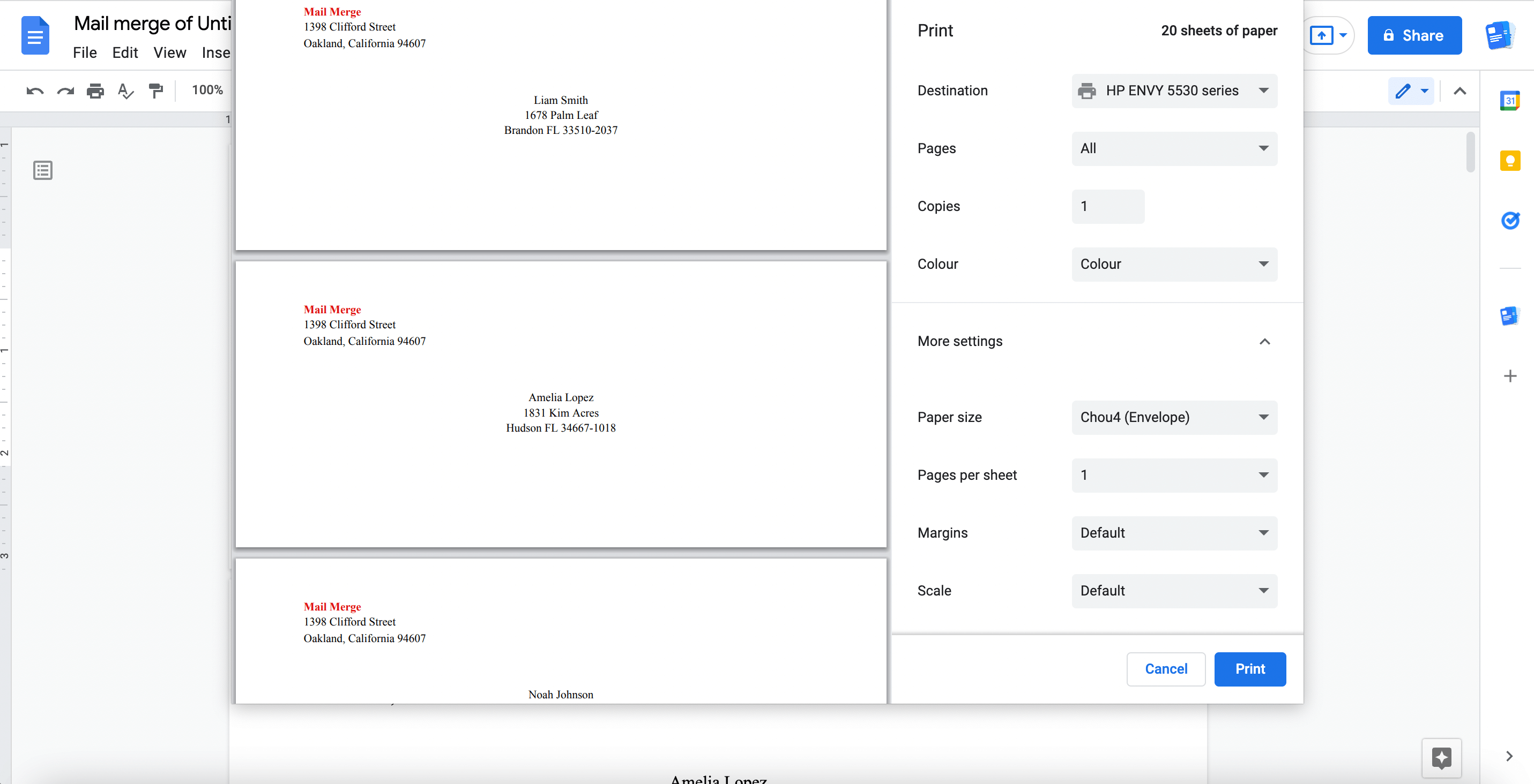 How To Print Envelopes In Google Docs