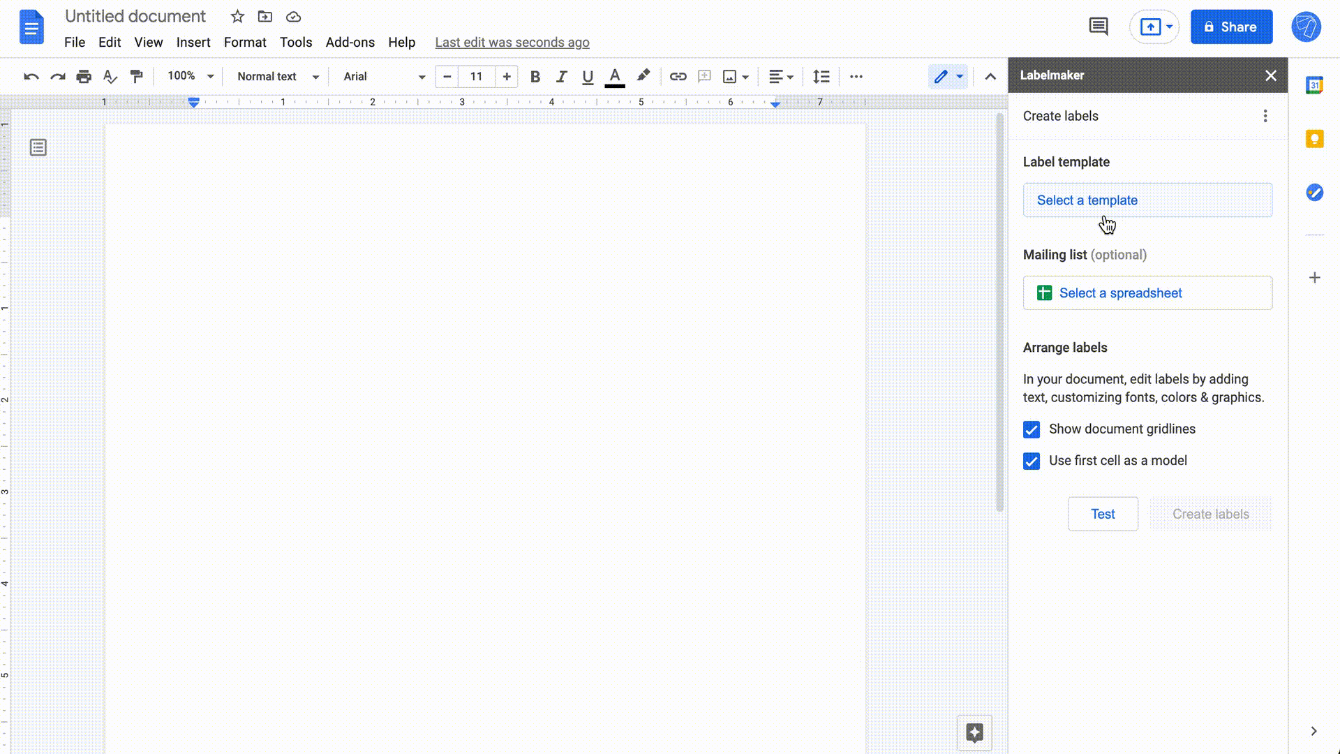 How to make labels in Google Docs?