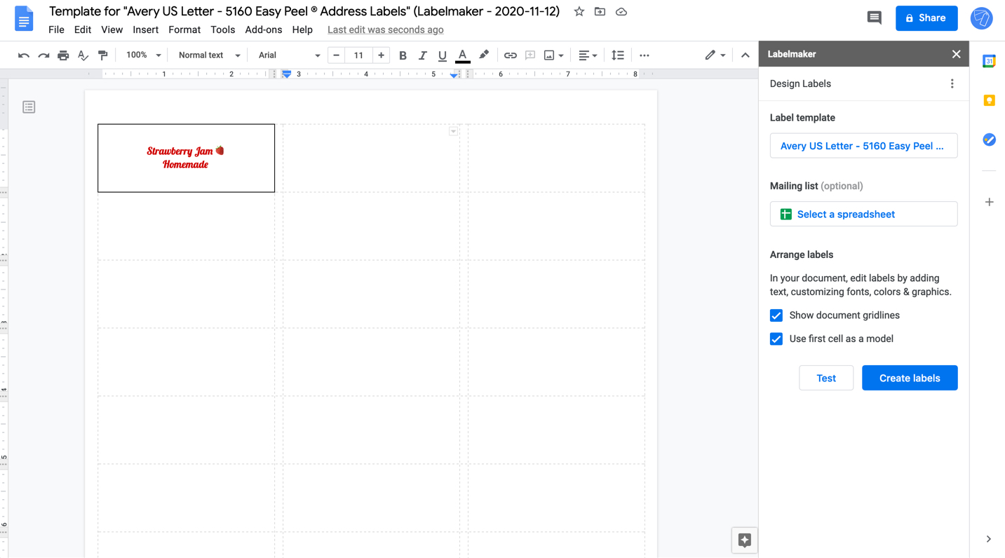 free label templates google docs