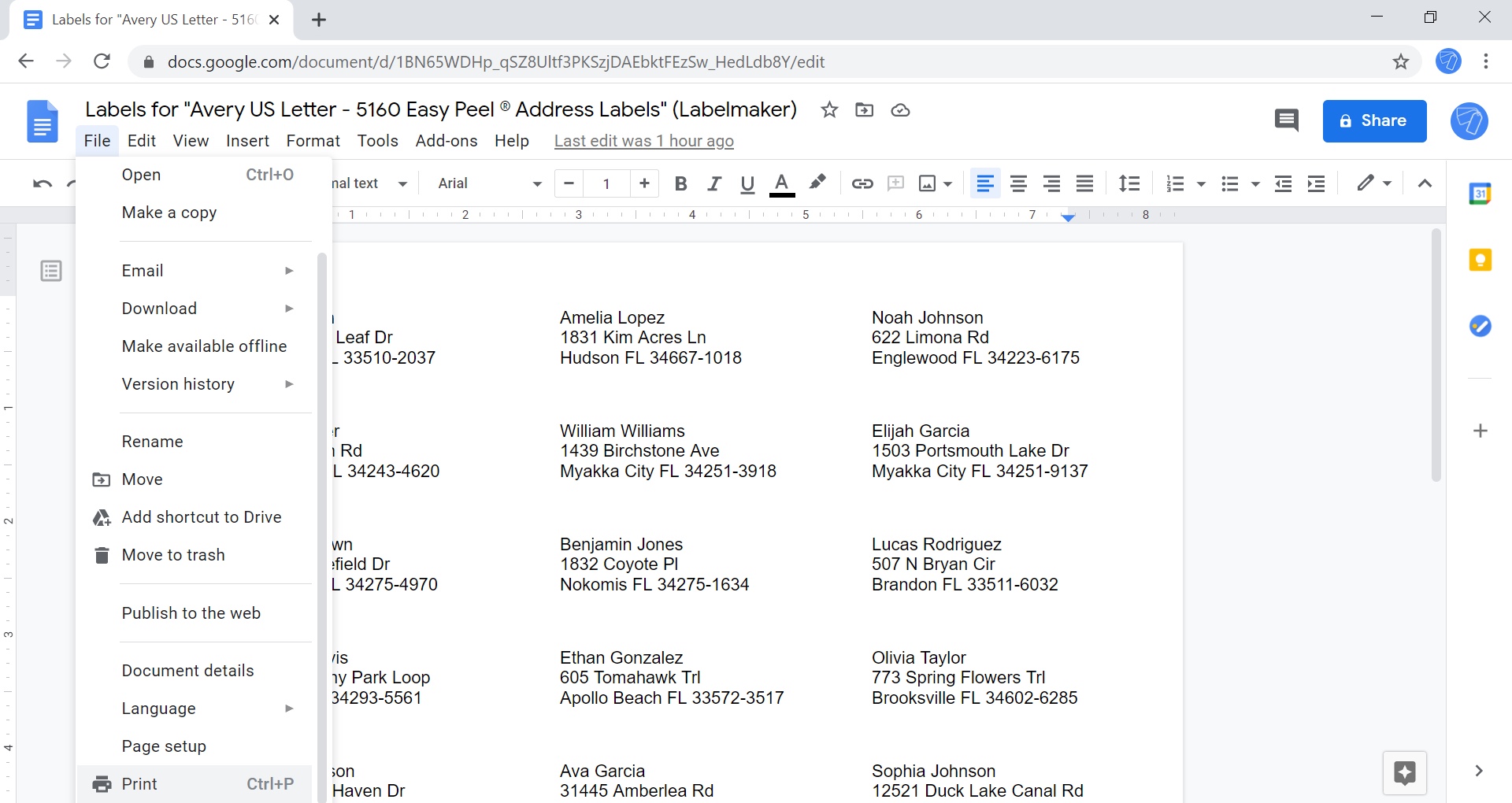 google-docs-mailing-label-template