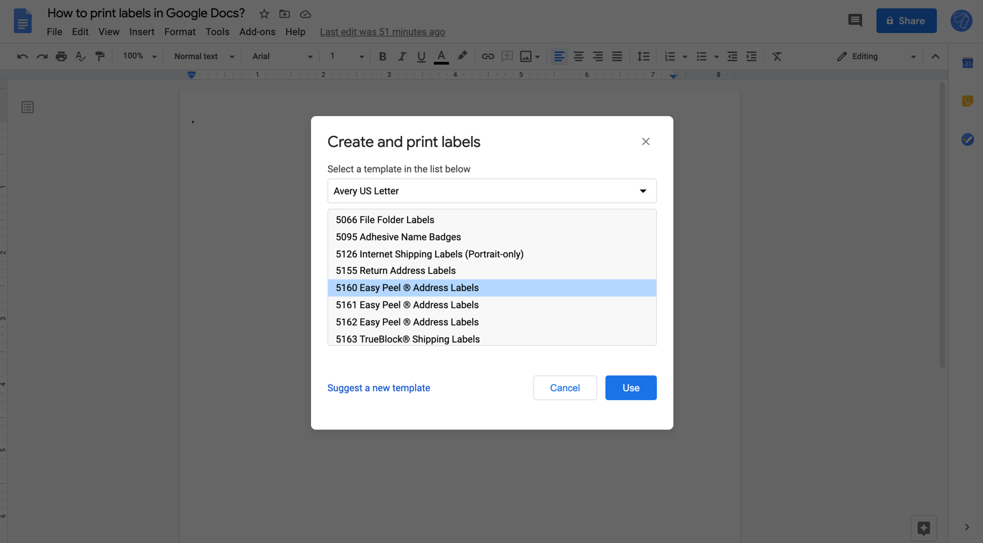 Google docs список