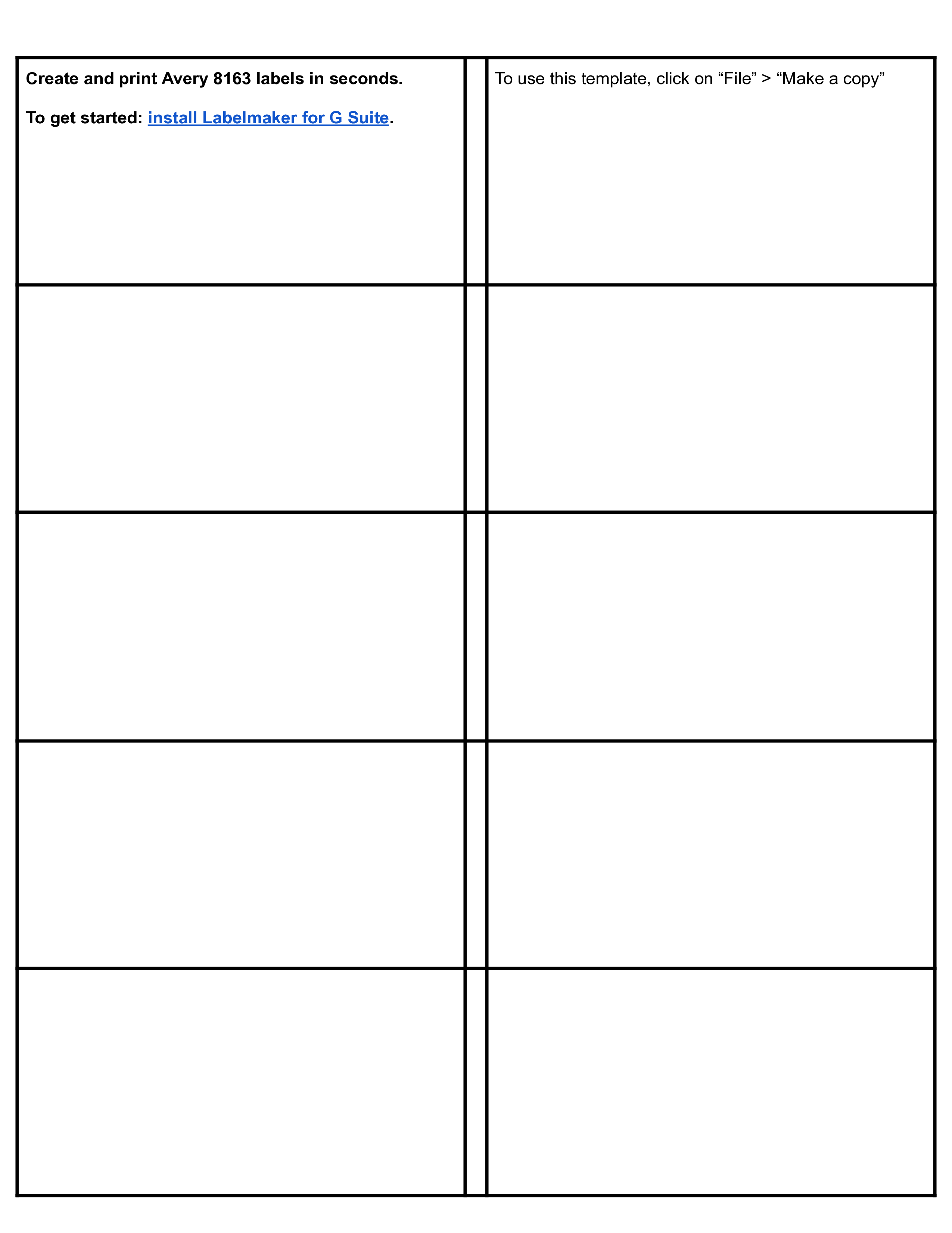 free label template compatible with avery® 8163 - for google docs